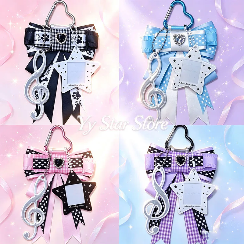 chaveiro-artesanal-com-laco-de-strass-e-fita-pingente-de-estrela-fofo-enfeite-moderno-para-bolsa-e-mochila