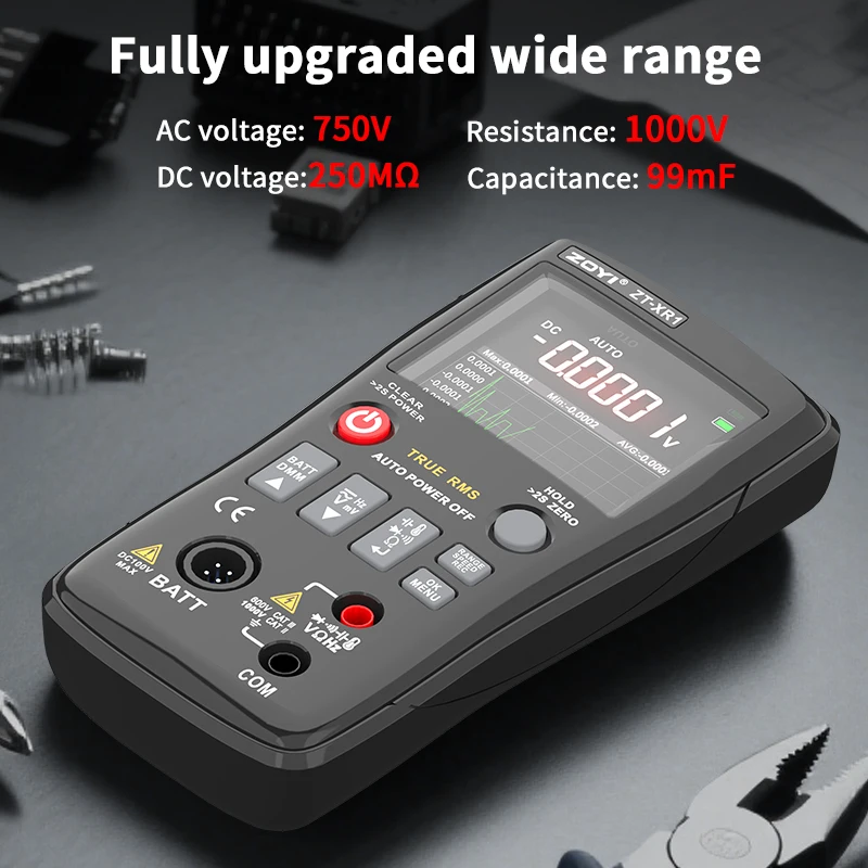 ZOYI ZT-XR1 Digitalmultimeter, Batterie-Innenwiderstandstester, Spannung, Diode, Innenwiderstand, Kapazität, multifunktional – Detail 7