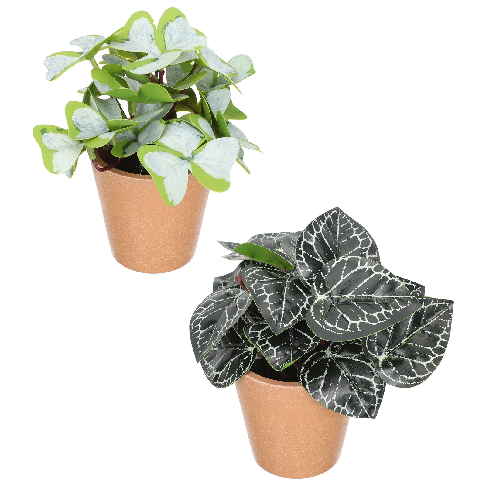 

2Pcs Simulation Green Plants Elegant Faux Bonsai Decors Desktop Adornments for Home Hotel Restaurant Club Faux Bonsai Decors