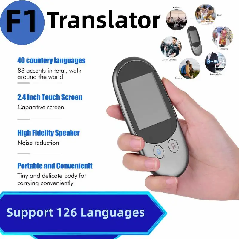 Translator Instant Voice Traductor Online 126 Languages F1 With Camera Support Photographic Scanning Translation