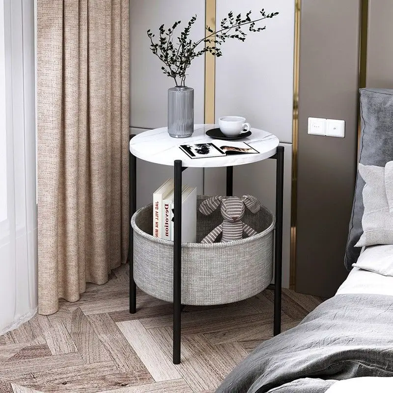 AOLIVIYA Tea Coffee Table Nightstand Storage Rack Sofa Corner Side End Stand Creative Removable Modern Light Luxury Home