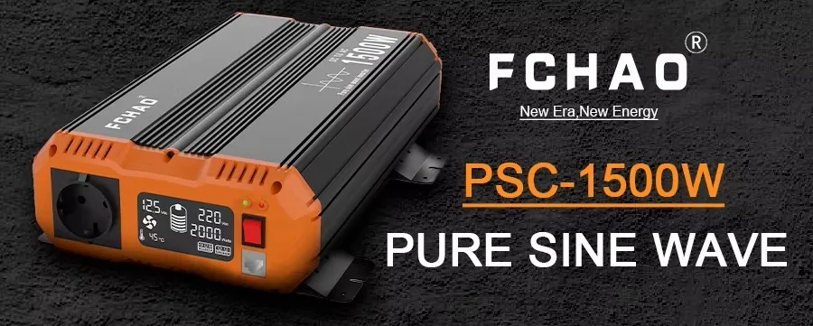 FCHAO 1500 Watt 50Hz Wechselrichter EU-Stecker DC 12V zu AC 220V/230V Reiner Sinuswellen-Wechselrichter für den Heimgebrauch, Wohnmobile und Outdoor-Reisen – Detail 1