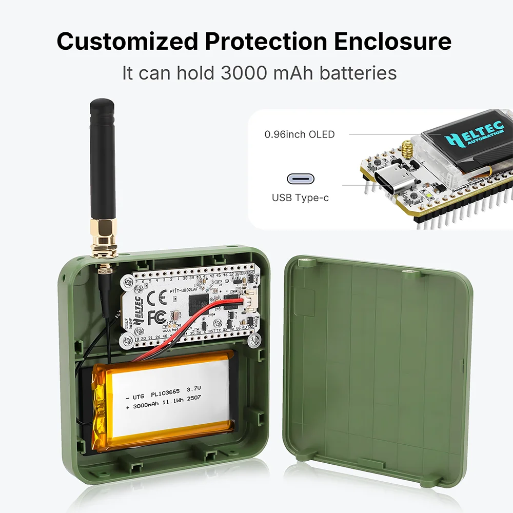Heltec WiFi LoRa 32 V3 Case Kit Dev-Board Meshtastic ESP32 SX1262 With 3000mAh Battery For Arduino IoT LoRaWAN Meshcore