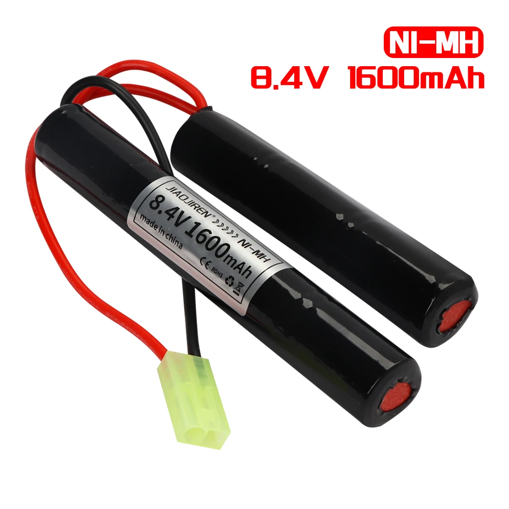 Batteria Airsoft da 8,4 V 1600 mAh per parti di fucile H VFC HK416 CQB Batteria da Nunchuck a farfalla NIMH da 8,4 V con connettore Mini Tamiya