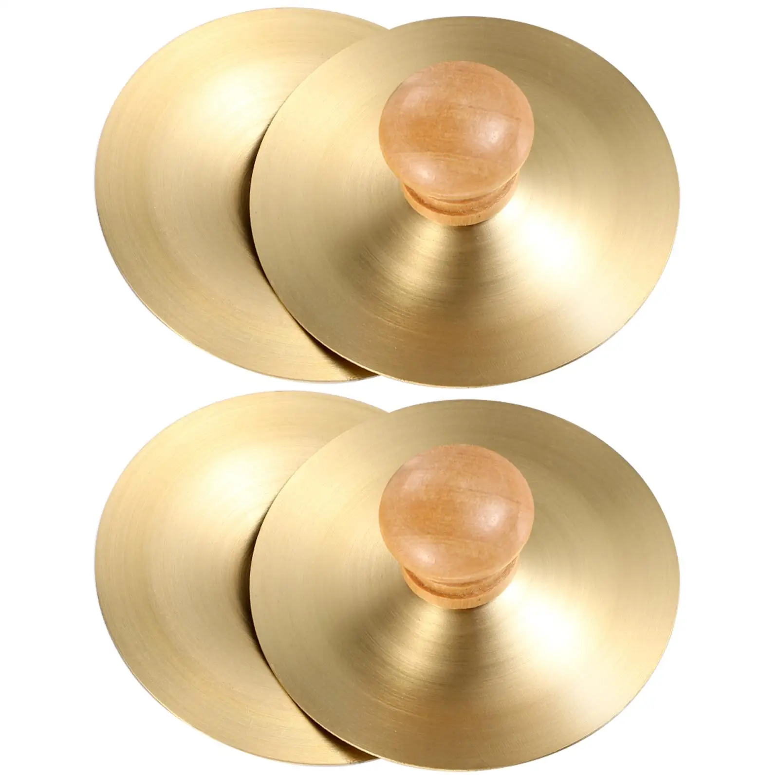 2 Pairs Toys for Babies Copper Cymbal Musical Instrument Finger Cymbals Kids Two-way Zills Small Toddler