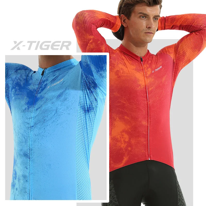 X-TIGER Cycling Jerseys Upgraded Fit Long Sleeve Summer Jersey Bicycle Clothes Day-to-day Training Rides