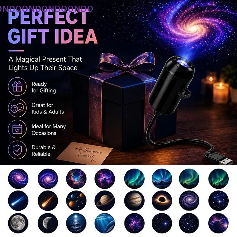 Starry Sky Ambient Projection Lamp USB Plug In 1 Set Planet Pattern Light for Holiday Party Bedroom Decor