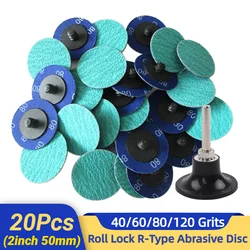 2 Inch 3M 577F Zirconia Quick Change Sanding Discs Roll Lock R-Type Sandpaper Abrasive Disc 50mm 1/4