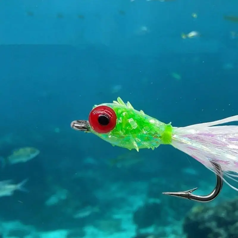 Kohlefaser-Fliegenfischköder, realistische Haarschwanzköder mit 3D-Augen und scharfem Haken für Barsche, Forellen und 69HD – Detail 10