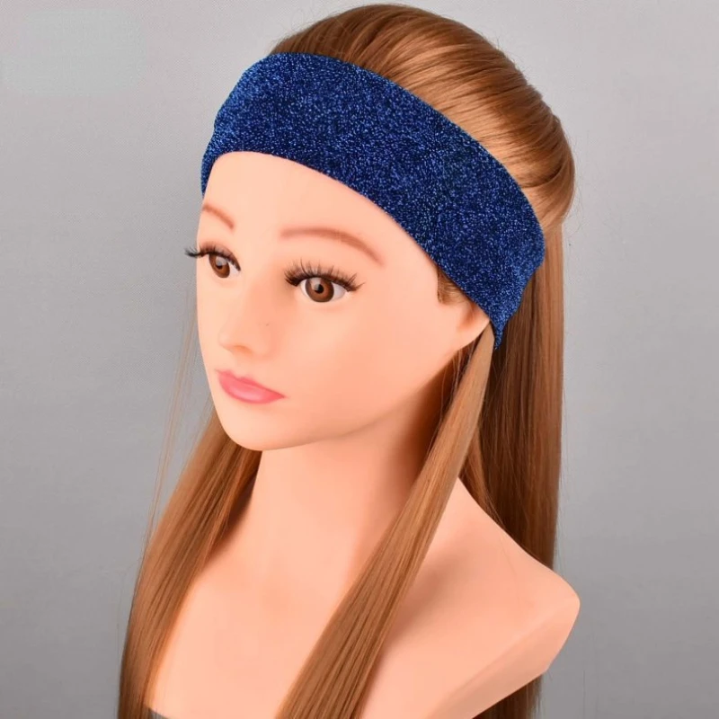 Fashionable Gold Powder Knitted Headband Sports Sweat Absorbing Headband Headscarf Face Wash Hair Tie Trending Products 2024