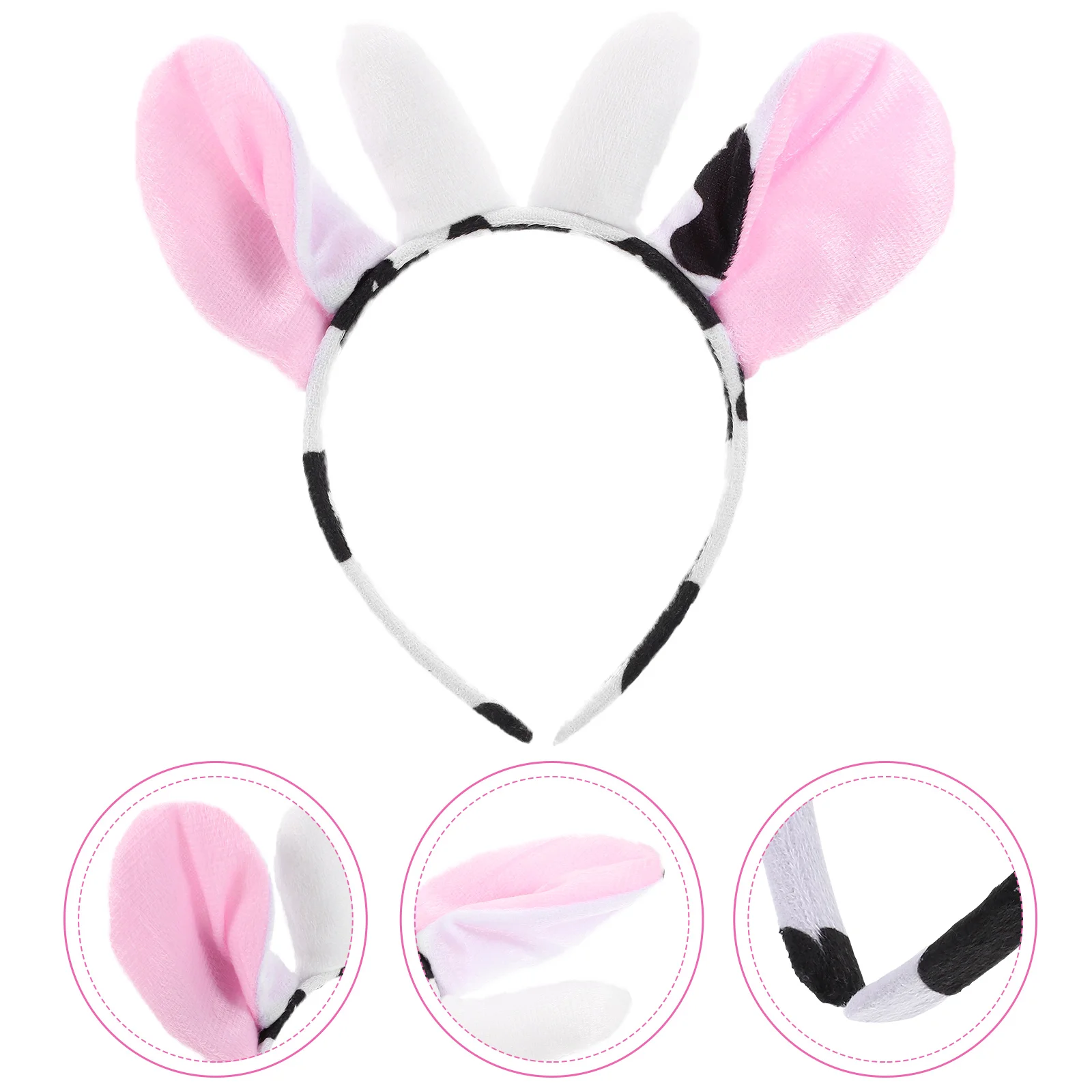 Nakrycie głowy z uszami krowy Zabawna opaska na głowę Dziewczyna Festiwal Kreskówka Drut do włosów dla dziewczynek Opaski na głowę