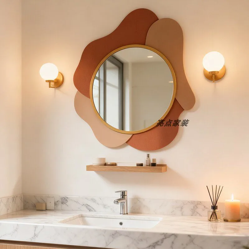 Irregular bathroom mirror Smart wall-mounted vanity mirror Light luxury meal side decorative mirror