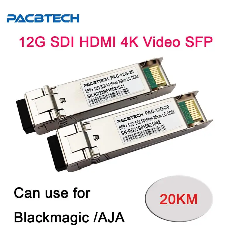 To 12G 12G-SDI SD-SDI Video Tranceiver 4K Fiber Transmission Optical Module SFP for Blackmagic Design BMD Yellobrik