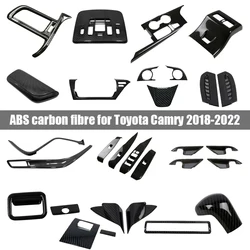 Car Interior For Toyota Camry 2018-2021 2022 2023 Carbon Fiber Steering Wheel Button Decorative Cover  Accessories Car Styling