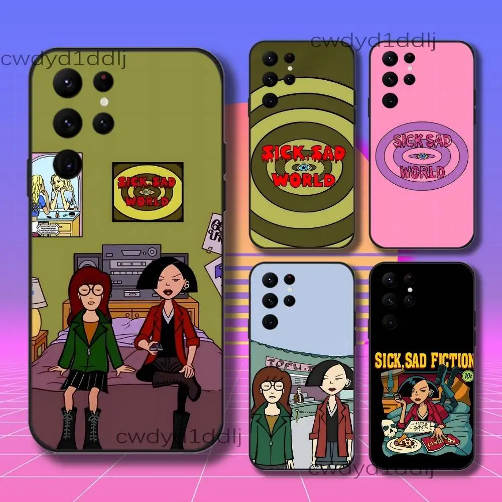 

Cool D-Daria Cartoon Girl Phone Case For Samsung S10,S21,FE,S21 ,S26,S25,S24,S23,Ultra,S9,S22,Plus Black Shockproof TPU