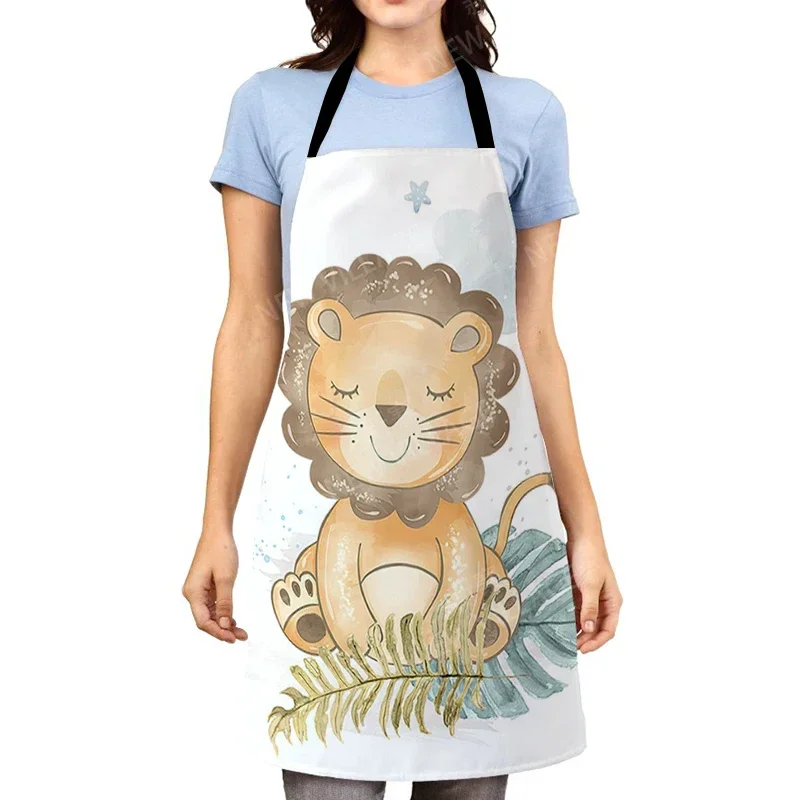 Aesthetic Women kitchen apron kids original Children Waterproof girl  princess waiter work apron oil proof nordic boho plant