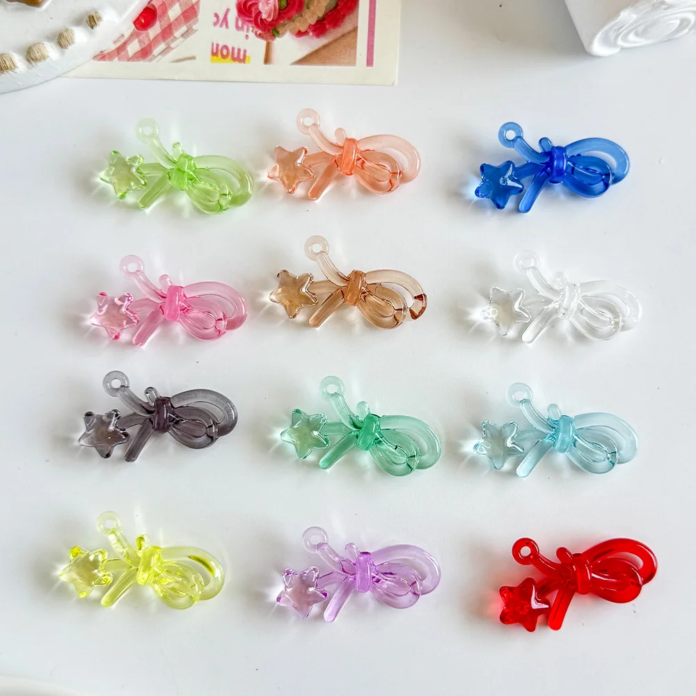 

Cordial Design 100Pcs 18*31MM DIY Bead/Jelly Clear Effect/Hand Made/Connector/Jewelry Findings/Bowknot Shape/Acrylic Bead #19181