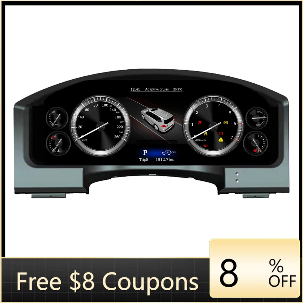 

12.3" Digital Instrument Cluster Speedometer for Land Cruiser LCD Dashboard Car Cockpit Digital Dashboard Cluster
