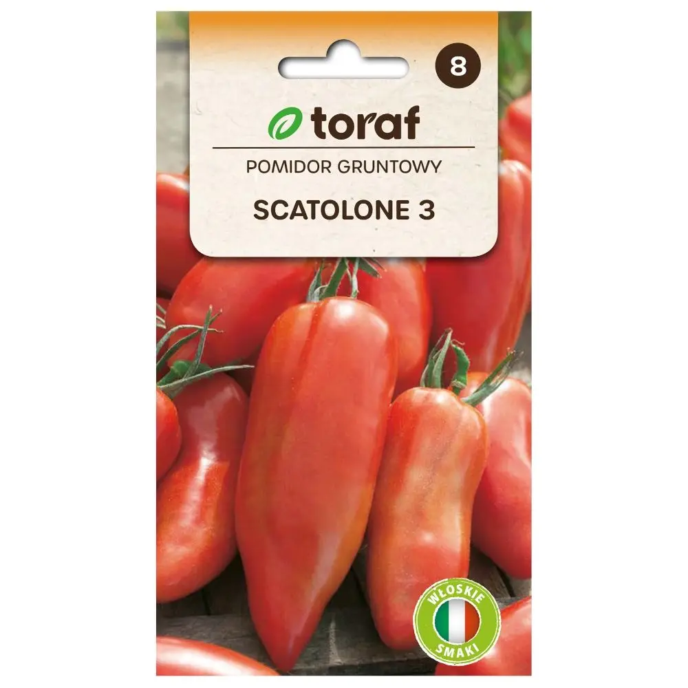 Tomate pilée Scatolone 3 graines 0,5g TORAF - fruit pulpeux de grande taille, variété pour conserves, pour la culture en sol et sous couverture