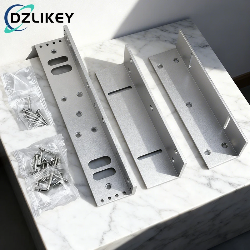 Aluminum Alloy Access Control ZL Bracket Kit for 180KG 280KG Magnetic Locks with Reinforced Design And Adjustable Hole Pattern