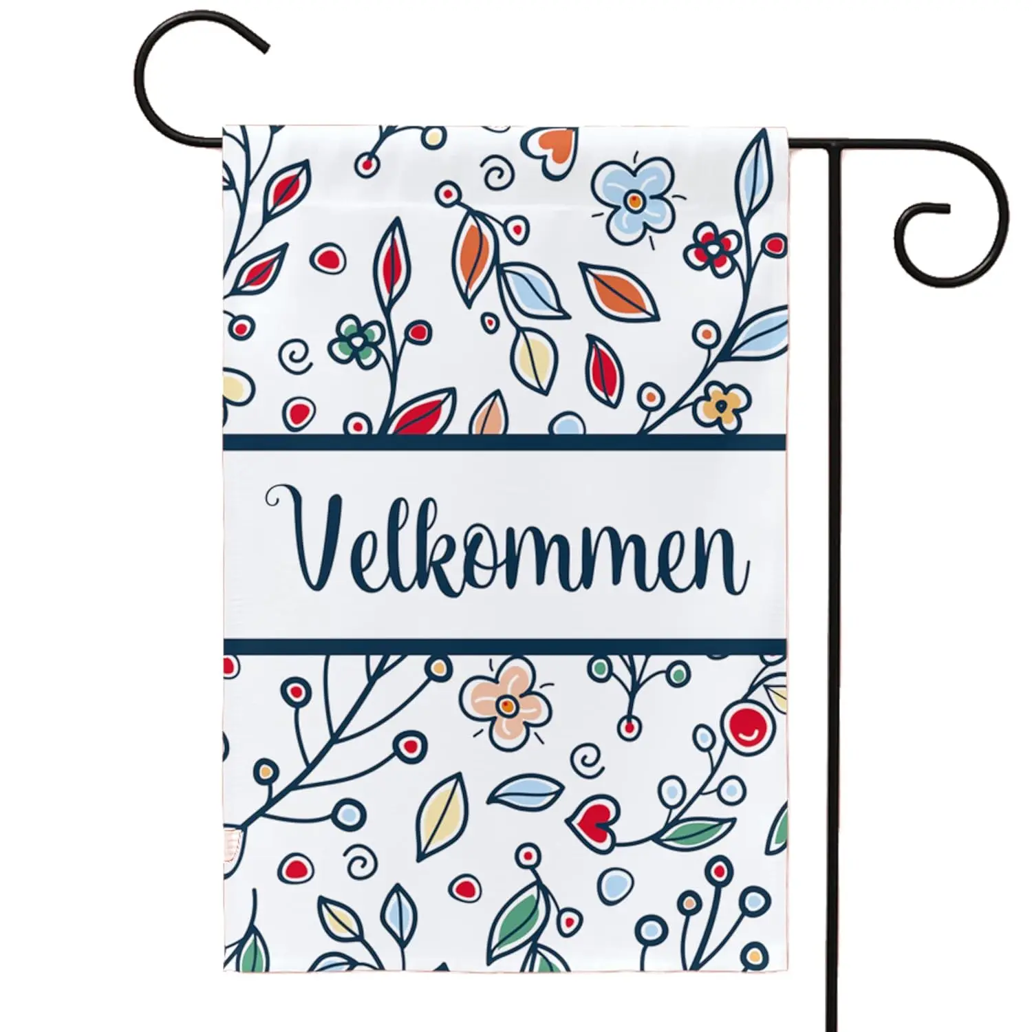 Velkommen Garden Flag - Norwegian and Danish Welcome Yard Sign, 12x18 [Flag Only] (Double Sided Print)