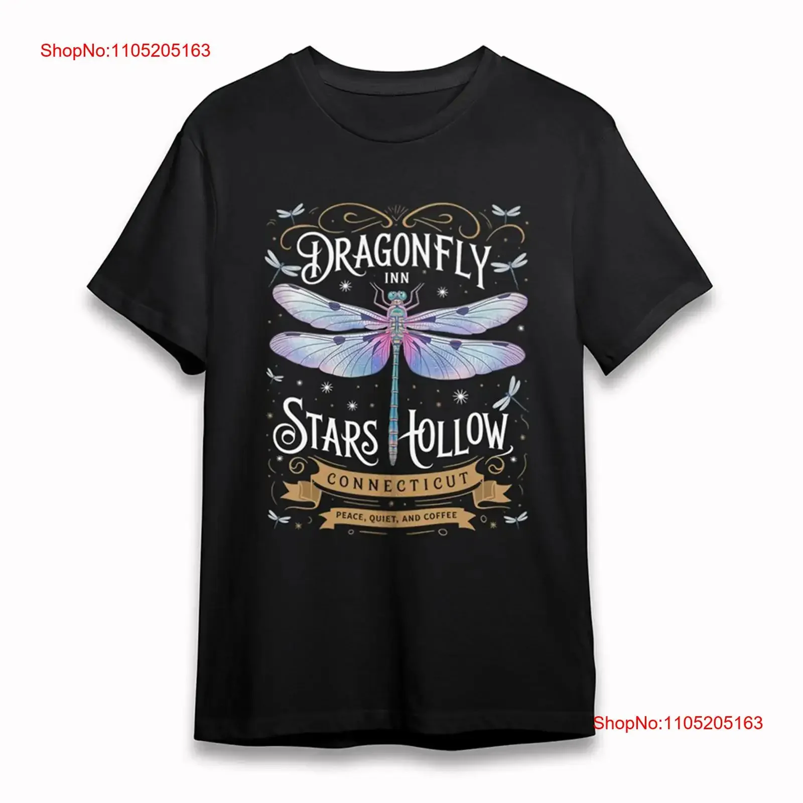 Men's Trend Soft T Shirt Insect Wing Floral Calm Art Black Cotton Short vintage Washed Casual streetwear Unisex Versatile