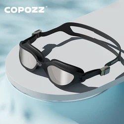 COPOZZ-Lunettes de natation HD réglables pour hommes, anti-buée, protection UV, professionnelles, en silicone