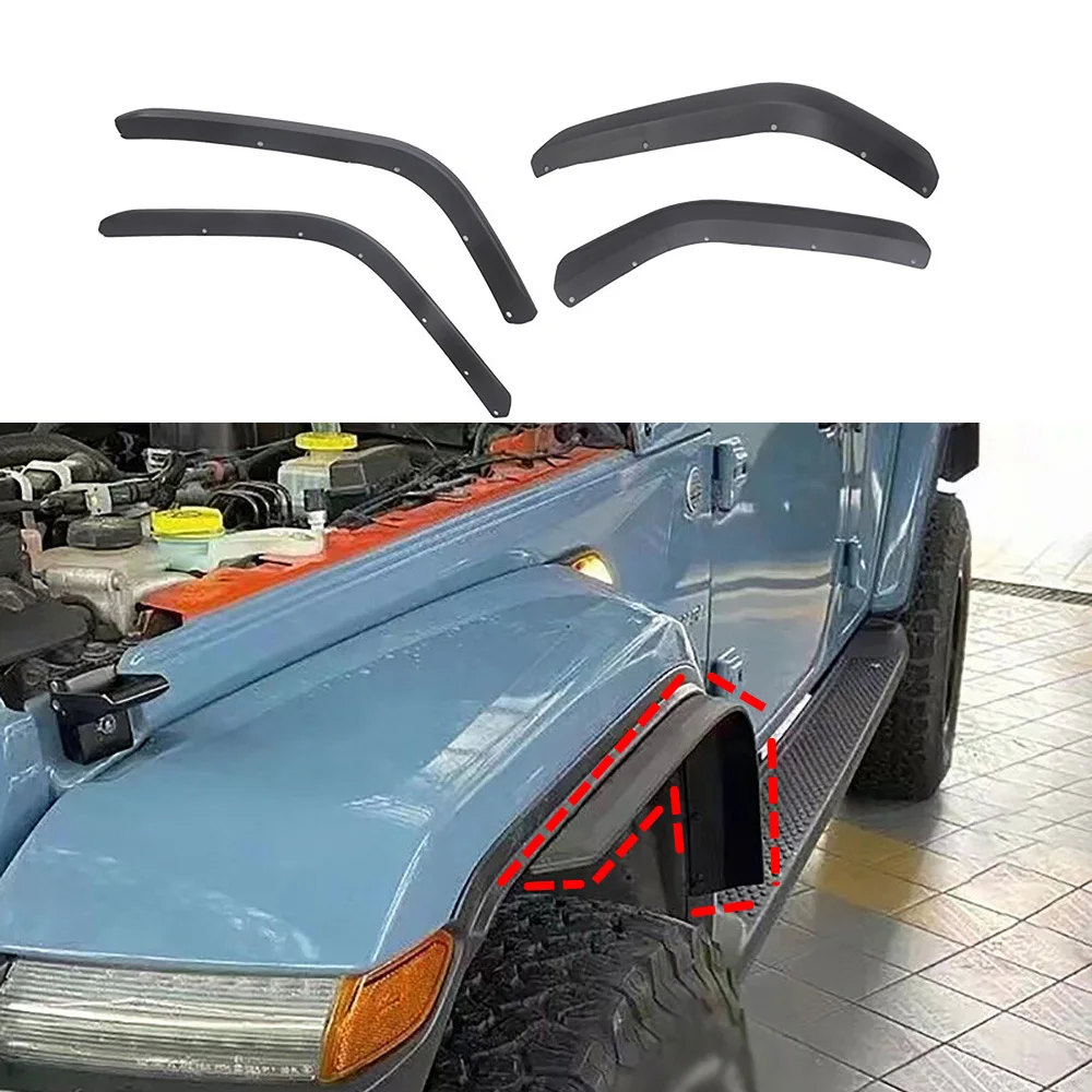 4pcs ABS Small Wheel Eyebrow Used To Widen The Low/High Wheel eyebrows Low/high Wheel Eyebrows For Jeep Wrangler JL 2018-2023