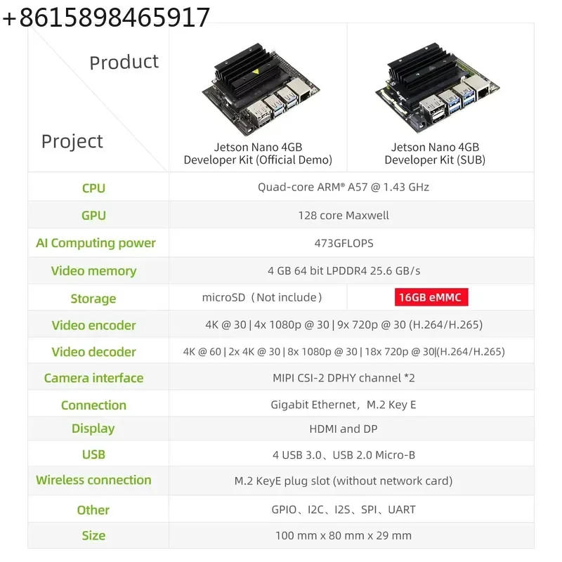 Yahboom Jetson NANO 4GB Developer Kit Based on JETSON NANO 16G EMMC Module CE ROHS for ProgrammingRobot Embedded Deep