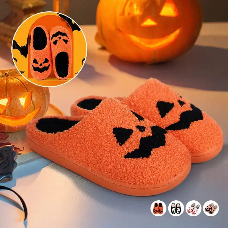 

Ghost face slippers, Halloween pumpkin slippers, pumpkin/skull slippers, non-slip cotton shoes, thick bottom warm home slippers