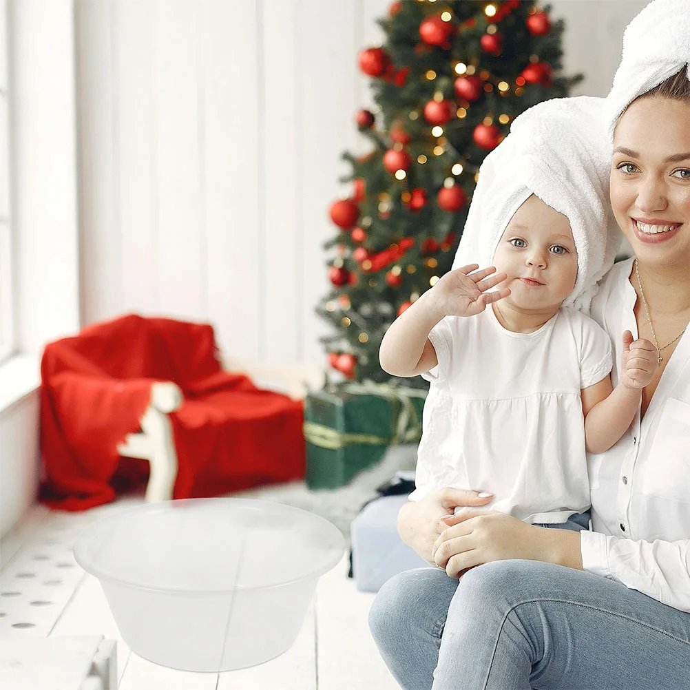 2Pcs Large Clear Plastic Footbath Basin Wash Tub Foot Soaking Bucket Spa Foot Massager Tub for Face Washing Comfort