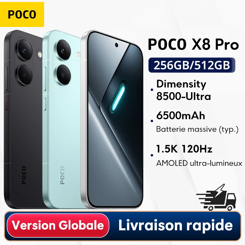 Global Version POCO X8 Pro 6500mAh battery 100W HyperCharge 50MP main camera Supports NFC