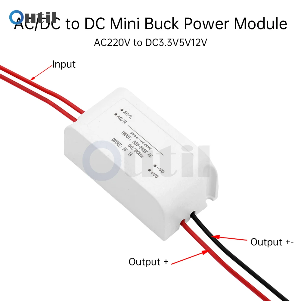 AC/DC to DC Step-down Power Module AC220V to DC3.3V/5V/12V 5W Mini Voltage Regulator And Step-down Board 0-1000mA/0-400mA