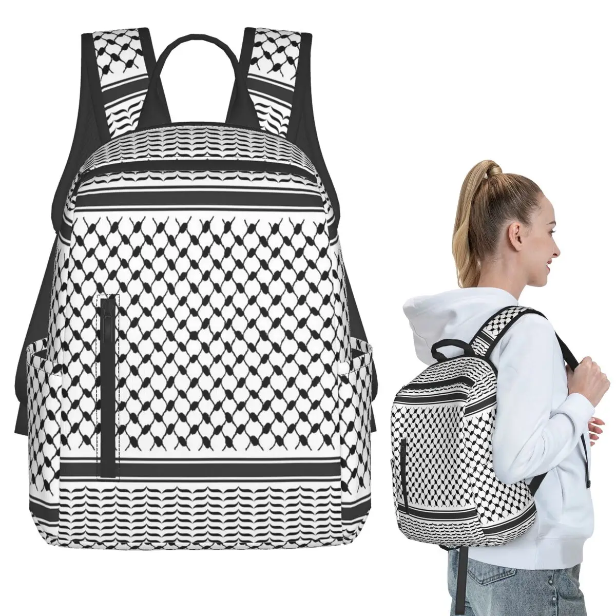 

Palestinian Kufiya Pattern Design Original Backpack Student BookBag Children School Bag Computer Shoulder Bags Boys Girls