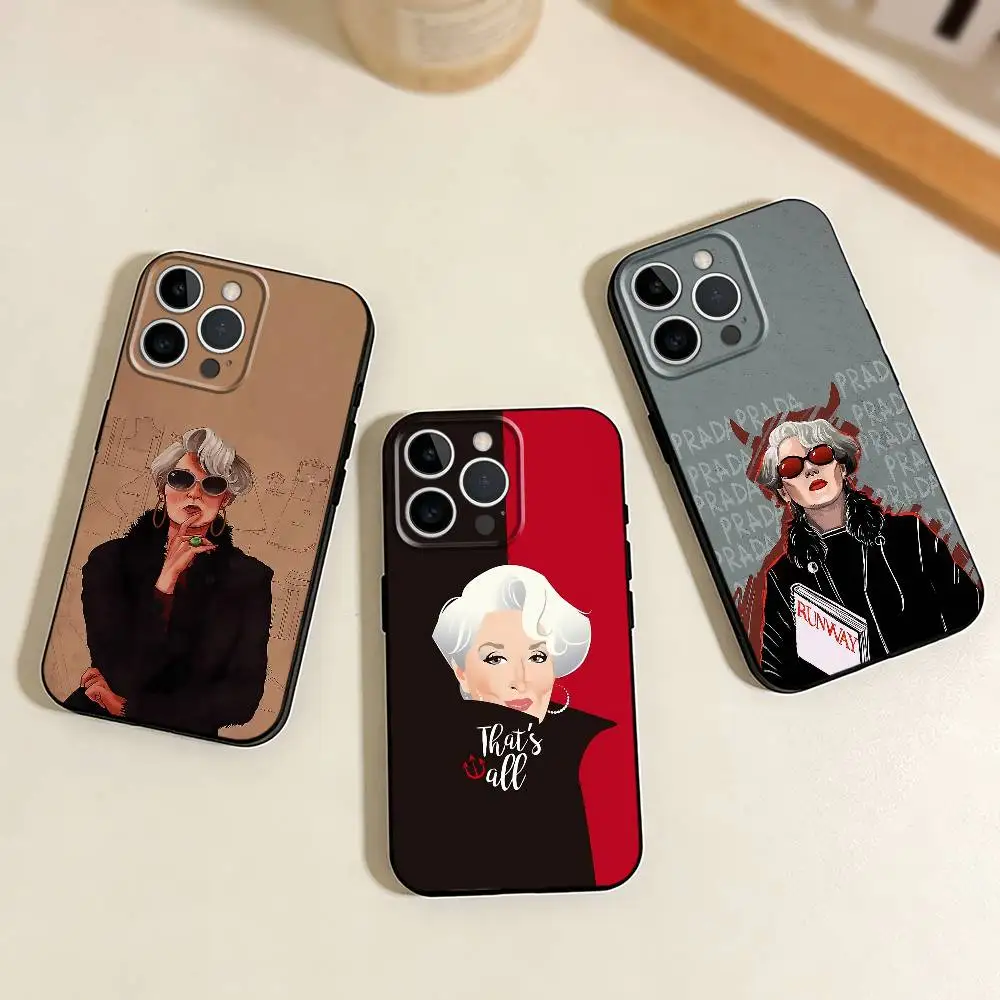 Чехол для телефона M-Meryl Streep Art для iPhone 17, 16, 15, 14, 13, 12, 11 Plus, Pro Max, XS, мягкий силиконовый черный чехол