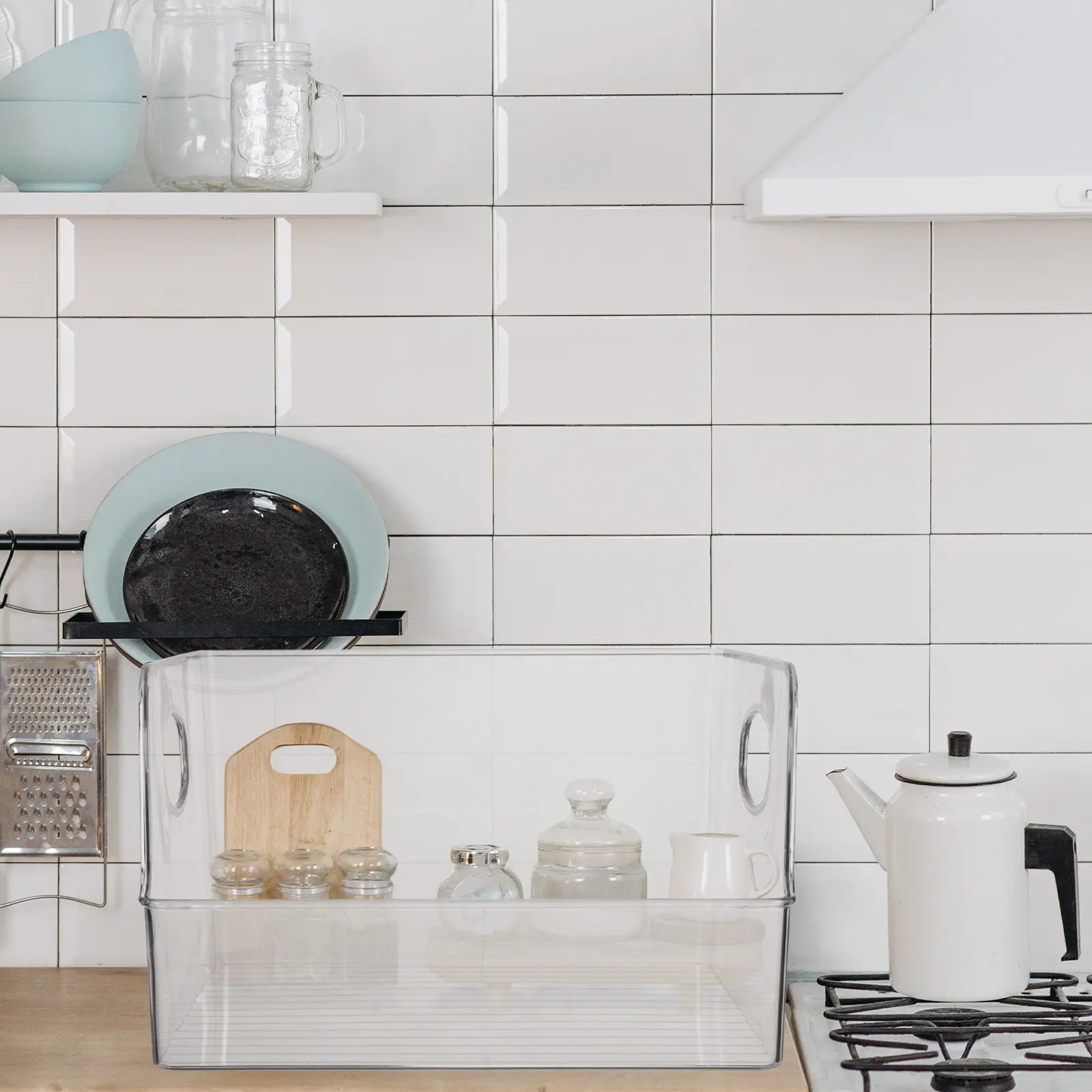 

1Pcs Premium Transparent Book Storage Box Acrylic Multipurpose Organizer Lightweight Portable for Students Teachers Books