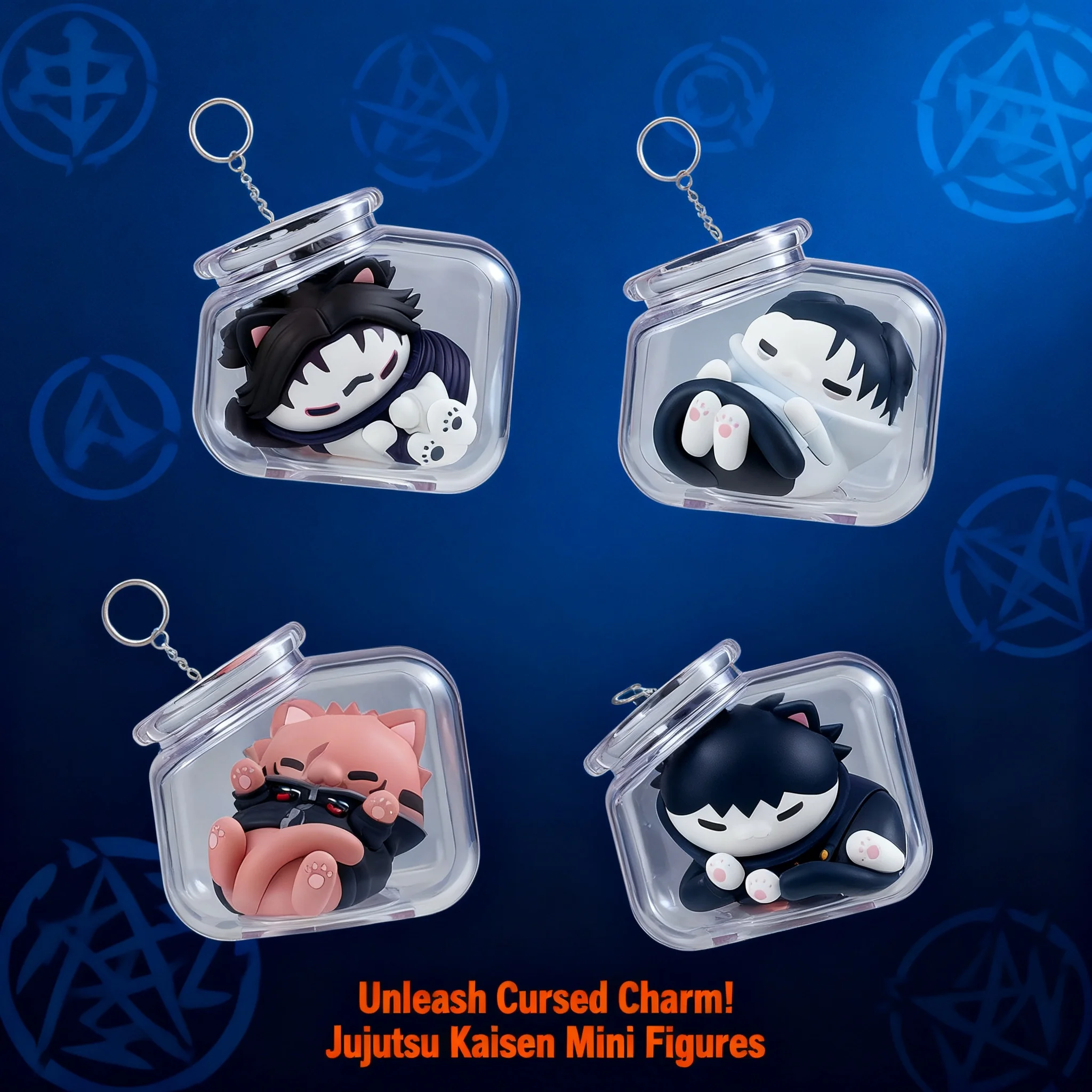 Jujutsu Kaisen Gojo Satoru Yuji Itadori Keychain Bottle Cat Series Anime Merchandise Gift Toy Accessories Figure Pendant