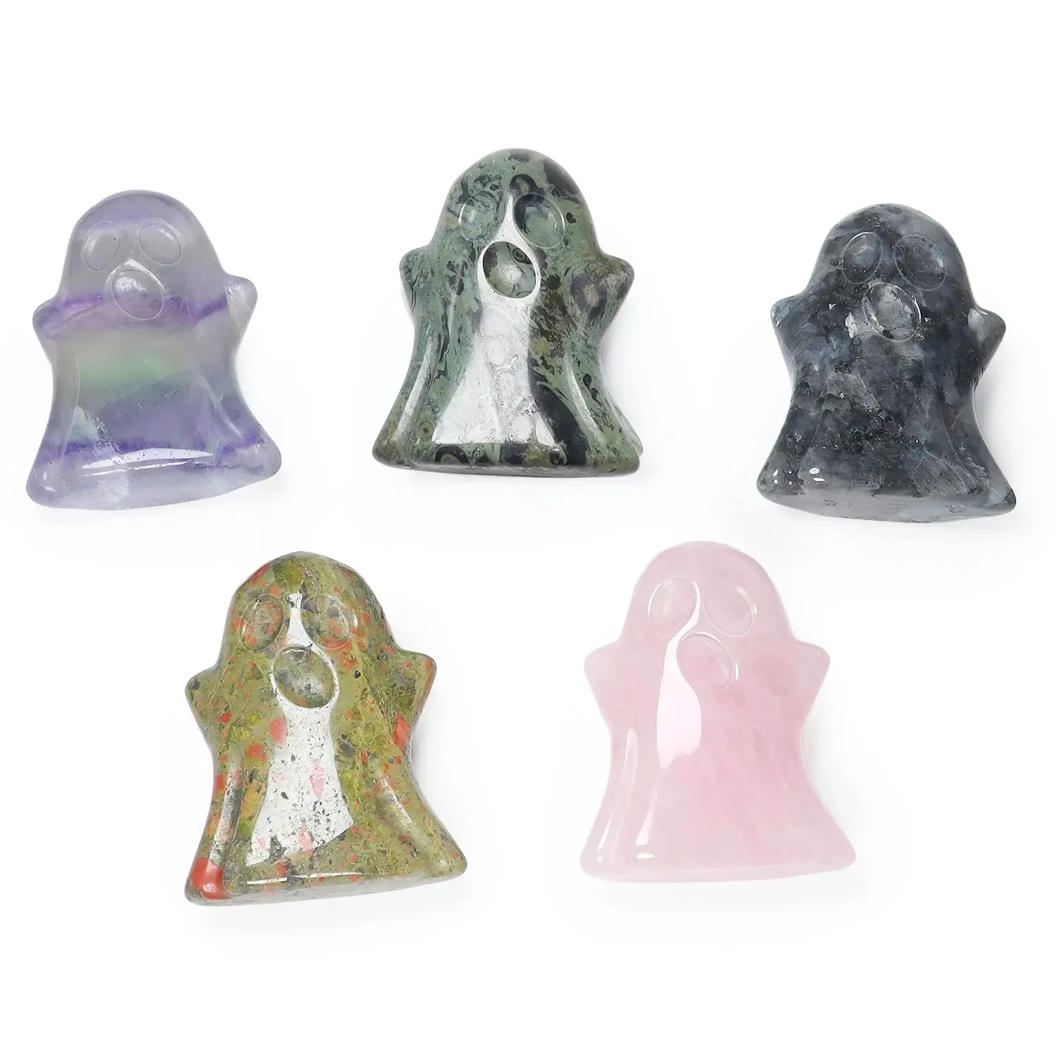 

1pcs 2Inch Ghost Natural Stone Statue Carved Statue Halloween Party Gift Festival Art Funny Craft Decoration Festival ornament