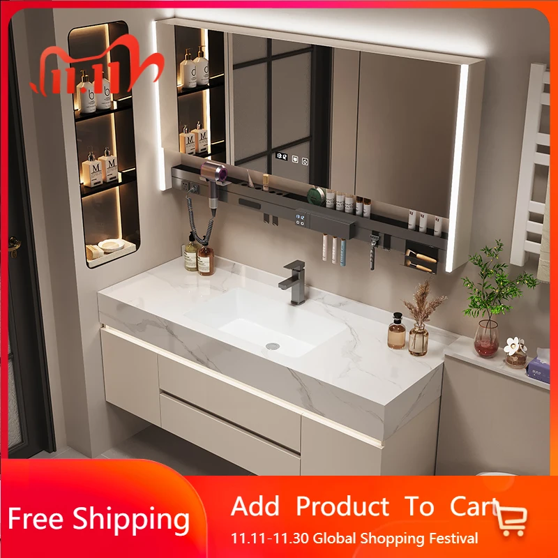 

Simple Luxury Bathroom Vanities Washbasin Light Vanity White Bathroom Vanities Vintage Mirror Mobiletto Bagno Home Furniture