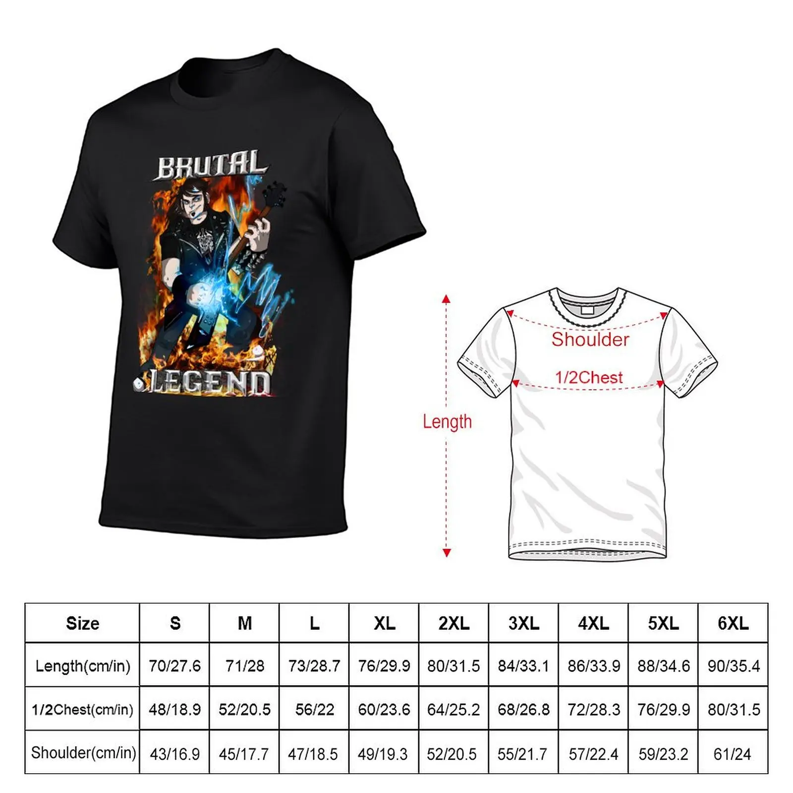 Brutal Legend Eddie Riggs T-Shirt basketball graphic tees plus size tops graphic tshirt men