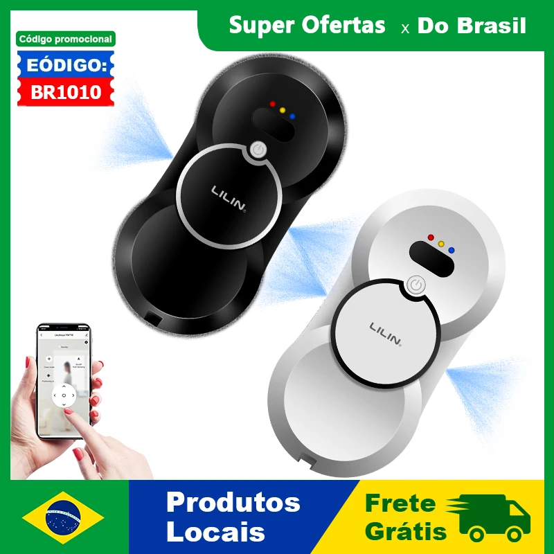 ( Código promocional: BR1010) 2025NEW Robó limpa vidros LIECTROUX/ LILIN HCR-10,spray de água de dupla face, antiqueda e detecção inteligente de bordas, robô limpador de janelas para janelas altas e internas e externas
