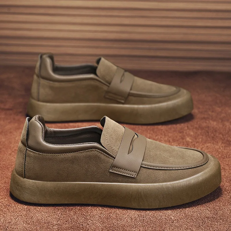 Breathable Casual Slip-on Loafers Outdoor Fitness Men Walking Shoes Fashion Sports Moccasins Thick Soles Ladies Tennis Shoes New
