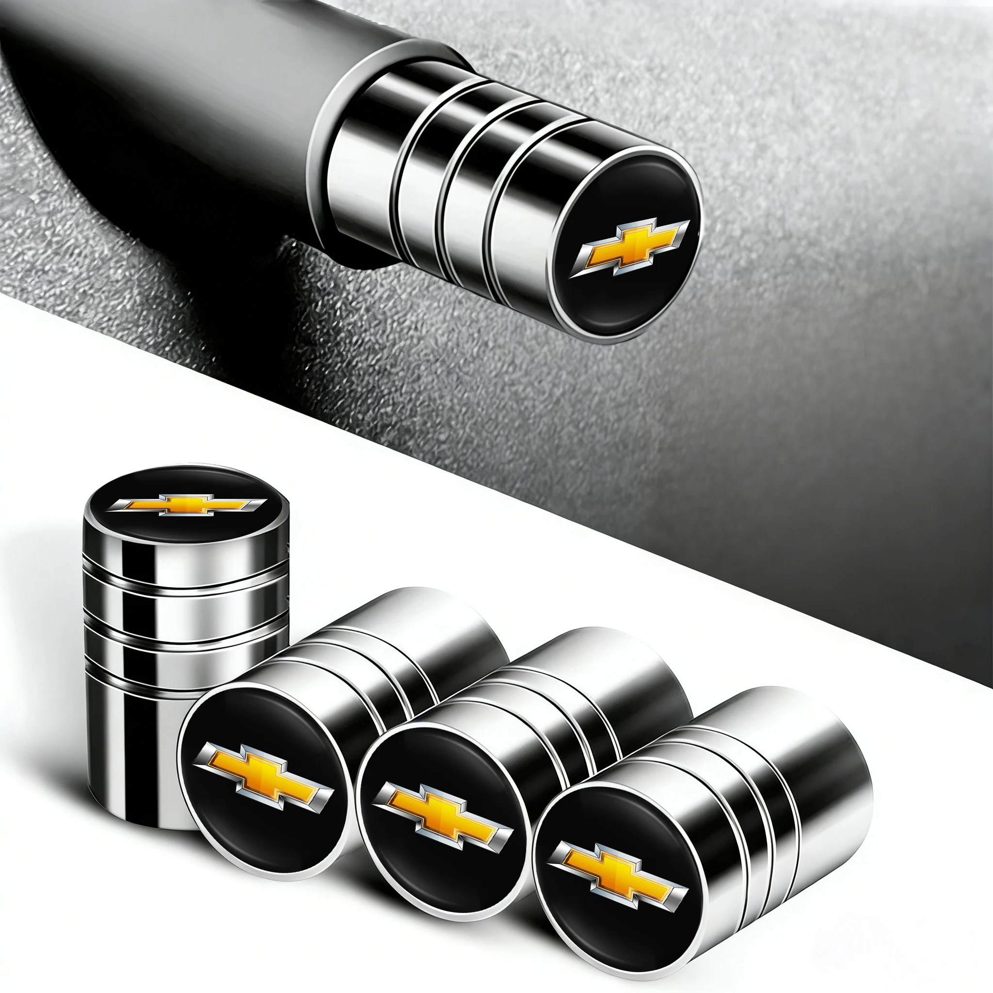 4 Peças de Tampas de Válvula de Pneu de Metal para Carro, Capas Protetoras para Chevrolet Cruze Tracker Bolt Captiva Trax Aveo Equinox Volt Spark Tahoe