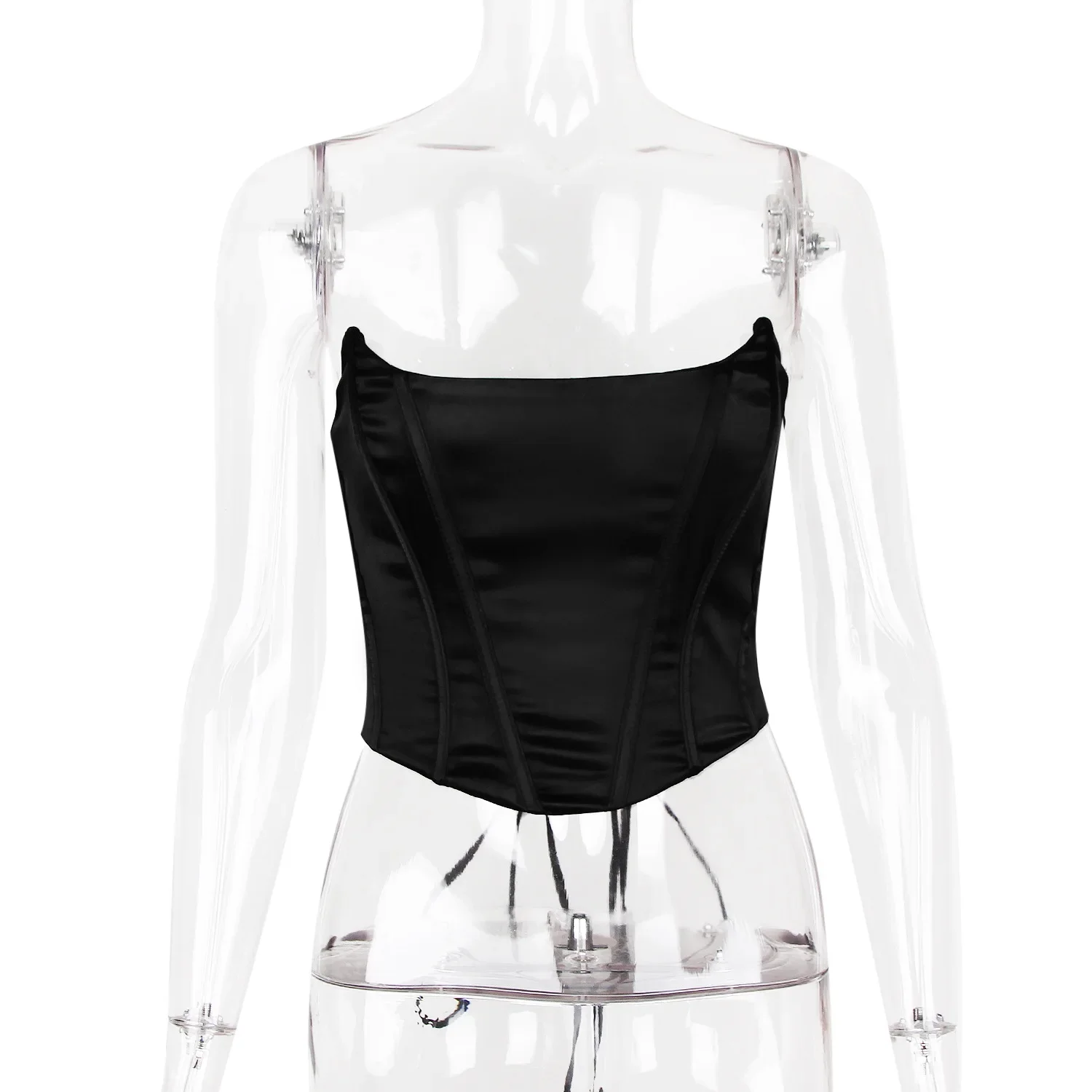 

DGTQYQ 2025 Sexy Camis Bandage Lace Up Satin Crop Tops Women Summer Elegant White Camisole Off Shoulder Backless Blusas Femme