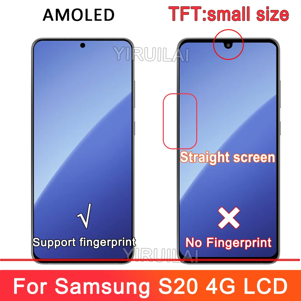 TFT S20 4G Screen for Samsung Galaxy S20 4G Lcd Display G980 SM-G980F/DS Touch Panel Digitizer Assembly Replacement