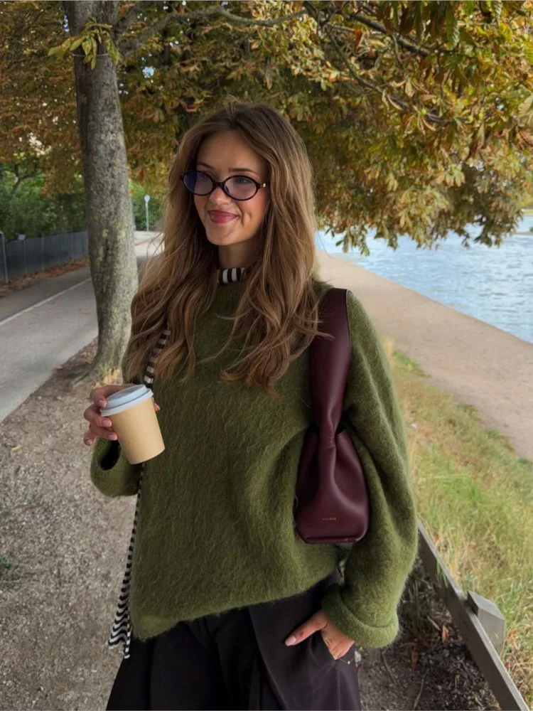 2026 MsChuh Autumn Women's Clothing Solid Color Sweater Pullover All-match Loose Simple Style Casual Fashion Trendy Comfortable