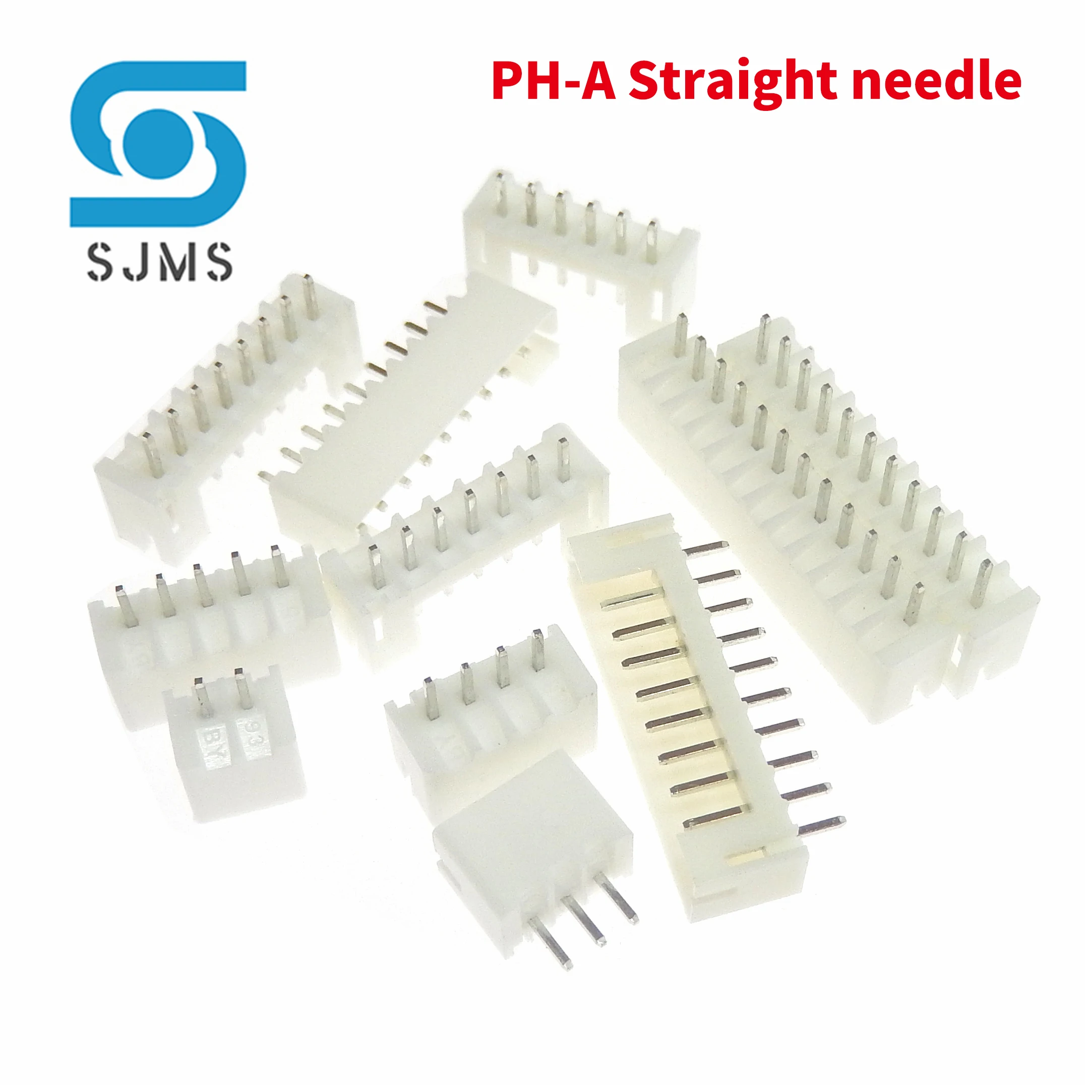 50pcs JST PH2.0 2mm Connectors Leads PH 2.0 2P 3P 4P 5P 6P 7P 8P 9P 10P 11P 12 pin Header 2.0mm male material PH-A straight pins