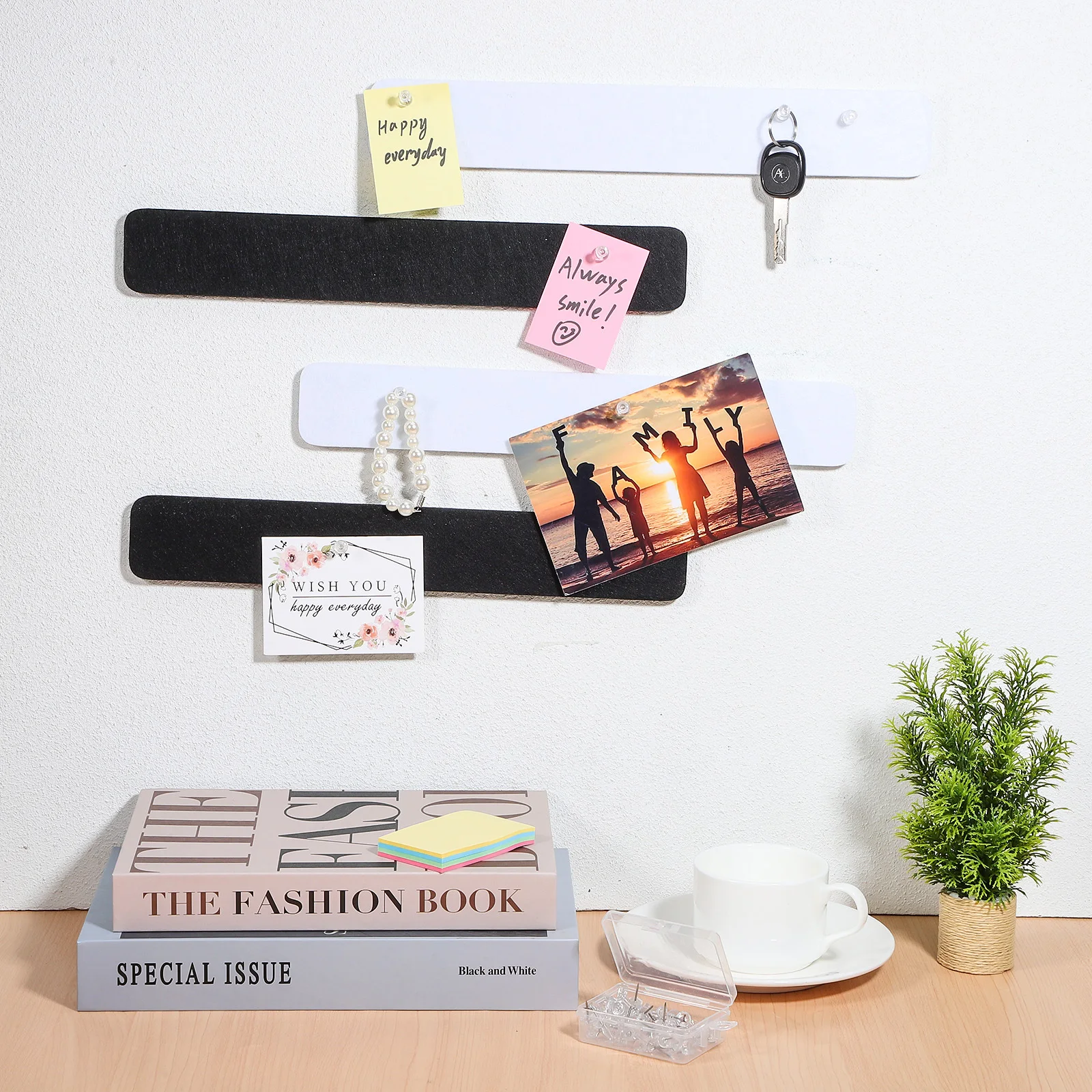 8 قطعة شرائط لوحة اللباد شرائط الفلين مع ملحقات للمكتب الفصول الدراسية رسالة مجلس جدار استخدام لوحات الفلين للجدران #1