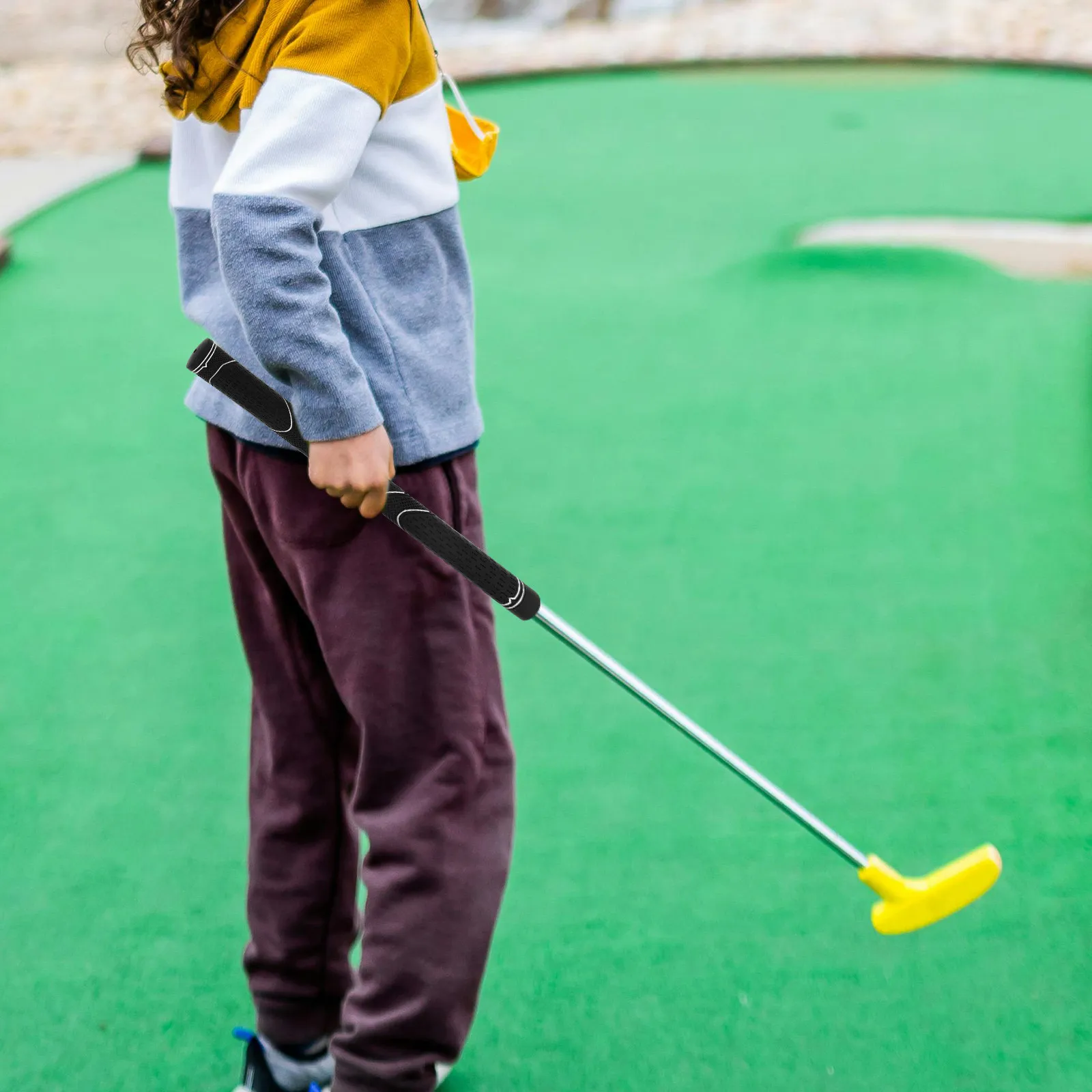 

Golf Grip Rubber Black Non Slip Portable Comfortable Swinging Handle for Beginner Practice Standard Size Golfing Club