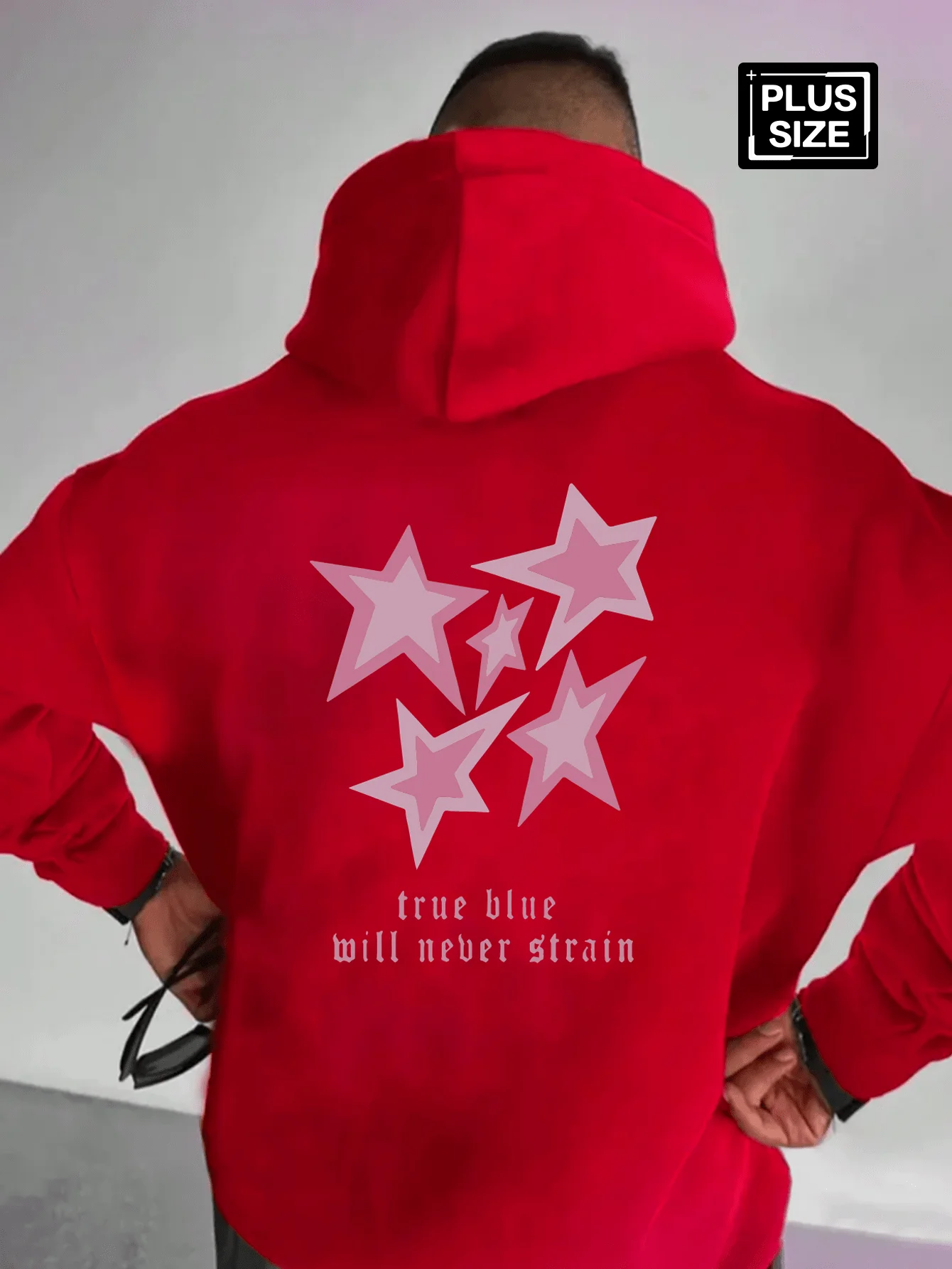 Trendy Daily Men's Hooded Sweatshirt with Autumn-Winter Design - Star Pattern - Retro and Simple Street Hip-Hop Sporty Hoodie.